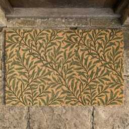 William Morris Willow Boughs Doormat, Botanical Arts & Crafts Welcome Matrug - thumbnail 1