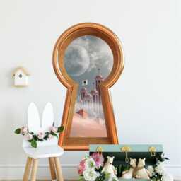 3D Keyhole Fabric Wall Decal - Queen Of Hearts Palace 3D Sticker Wonderland Removable - thumbnail 3