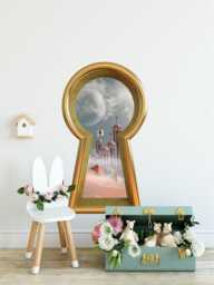 3D Keyhole Fabric Wall Decal - Queen Of Hearts Palace 3D Sticker Wonderland Removable - thumbnail 1