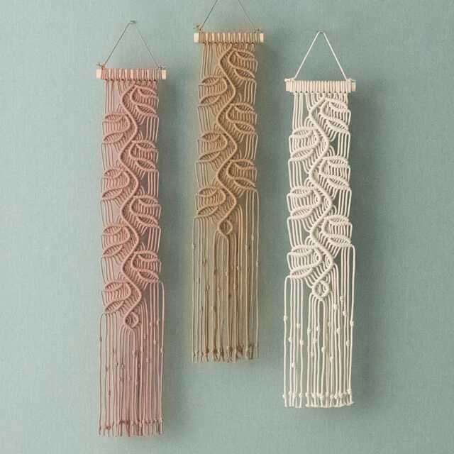 Macrame Leaves Wall Hanging, Boho Decor, Art, Minimalist Living Room Handmade Gifts, Rustic Decor W15 - image 1