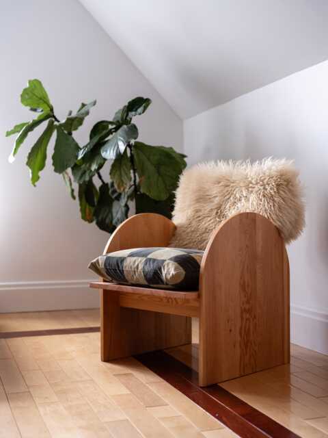 Handmade Solid Wood Accent Chair Memphis Retro Style - Made in Canada - image 1