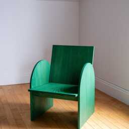 Handmade Solid Wood Accent Chair Memphis Retro Style - Made in Canada - thumbnail 3