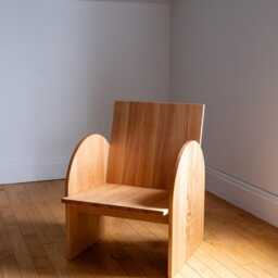 Handmade Solid Wood Accent Chair Memphis Retro Style - Made in Canada - thumbnail 2