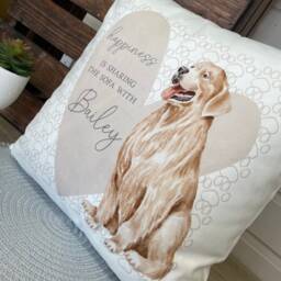 Personalised Golden Retriever Sharing The Sofa Dog Cushion Cover - Owner Gift Lover - thumbnail 2