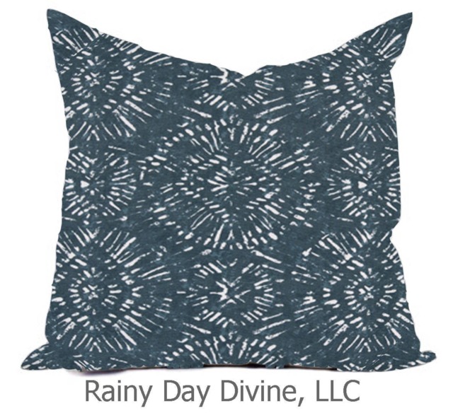 Outdoor Pillows Or Indoor Custom Cover - Slate Blue Sand Tan Beige White Contemporary Modern Geometric Coastal 18x18, 16x16 - image 1