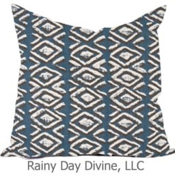 Outdoor Pillows Or Indoor Custom Cover - Slate Blue Sand Tan Beige White Contemporary Modern Geometric Coastal 18x18, 16x16 - thumbnail 4