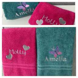 Personalised Embroidered Bath Towels/Bath Sheets 650 Gms Towels, Choose A Design, Add Any Name, Towels & Sheets - thumbnail 2