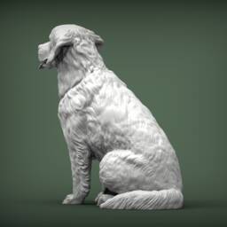3D Printed Golden Retriever Figurine Silk Pla Dog Statue - thumbnail 3