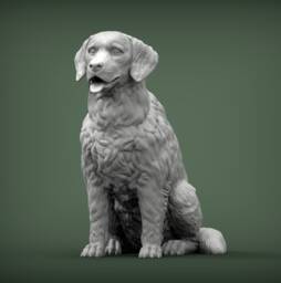3D Printed Golden Retriever Figurine Silk Pla Dog Statue - thumbnail 1