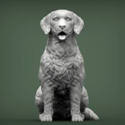 3D Printed Golden Retriever Figurine Silk Pla Dog Statue - thumbnail 2