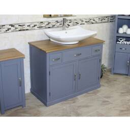 Bathroom Vanity Grey Painted Unit Furniture Wash Stand Cabinet & White Ceramic Basin 1161Gcb016 - thumbnail 2