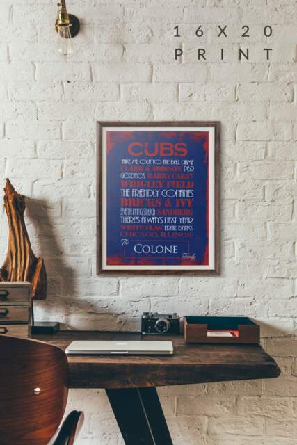 Chicago Cubs Print Or Canvas. Mens Personalized. Personalized Cubs. . 2016 World Series. Chicago Cubs 2016. Wrigley Field Canvas - image 1