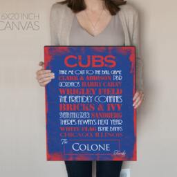 Chicago Cubs Print Or Canvas. Mens Personalized. Personalized Cubs. . 2016 World Series. Chicago Cubs 2016. Wrigley Field Canvas - thumbnail 3