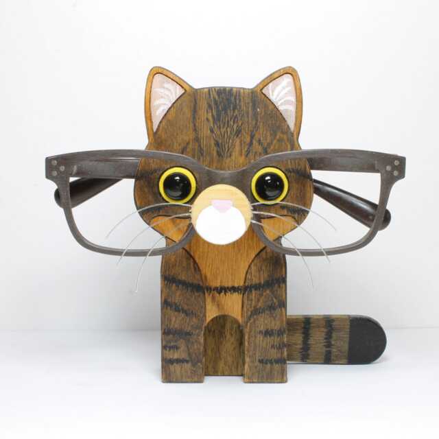 Brown Tabby Cat Eyeglass Stand/Glasses Holder - image 1