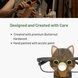 Brown Tabby Cat Eyeglass Stand/Glasses Holder - thumbnail 2