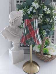 Cordless Touch Lamp. Beautiful Decoupaged Green & Red Tartan Usb Rechargeable Table Lamp.hand Decorated