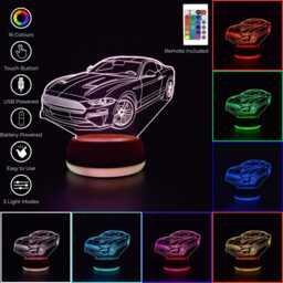 Bullitt Car Led Night Light, Gifts For Him, Her, Bedroom Gift Him, Dad - thumbnail 2