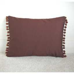 "Cushion Cover 1920S Fashion Ladies Liberty Fabric With Pom Trim 16"" X 12" - thumbnail 2