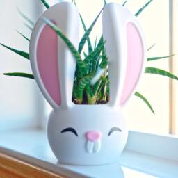 Bunny With Big Ears Plant Pot, Easter Rabbit, Chinese New Year Of The Cute Kawaii Animal Lover Gift - thumbnail 3