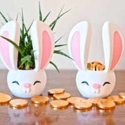 Bunny With Big Ears Plant Pot, Easter Rabbit, Chinese New Year Of The Cute Kawaii Animal Lover Gift - thumbnail 2