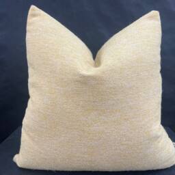 Luxury Designer Plain Corn Yellow Gold Textured Linen Fabric Cushion Pillow Cover - thumbnail 1