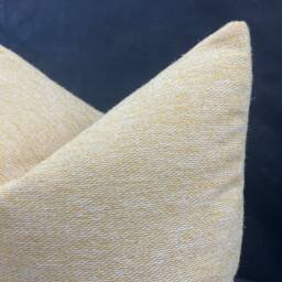 Luxury Designer Plain Corn Yellow Gold Textured Linen Fabric Cushion Pillow Cover - thumbnail 4