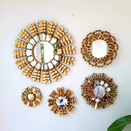 "Peruvian Mirrors ""Ivory Leaves"