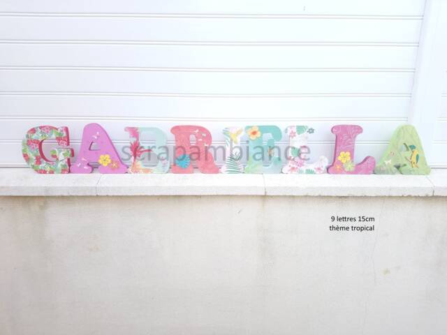 Wooden Letter Or First Name To Pose, Bedroom Decoration Letter, Personalized Decorative Letters Tropical Theme, Topical - image 1