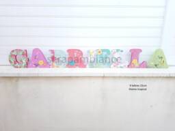 Wooden Letter Or First Name To Pose, Bedroom Decoration Letter, Personalized Decorative Letters Tropical Theme, Topical - thumbnail 1