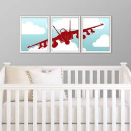 Fighter Jet Wall Art - Airplane Decor, Nursery, Military Decor - thumbnail 3