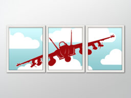 Fighter Jet Wall Art - Airplane Decor, Nursery, Military Decor - thumbnail 1