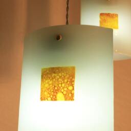 Handmade Fused Glass Pendant Light. Series Shell With An Accent - thumbnail 2