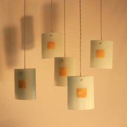 Handmade Fused Glass Pendant Light. Series Shell With An Accent - thumbnail 3