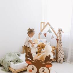 Toddler Playroom Toys Storage Box With Wheels, Toy Chest On Casters, Montessori Furniture, Nursery Decor, First Christmas Gift - thumbnail 3