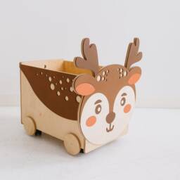 Toddler Playroom Toys Storage Box With Wheels, Toy Chest On Casters, Montessori Furniture, Nursery Decor, First Christmas Gift - thumbnail 4