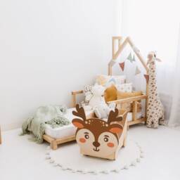 Toddler Playroom Toys Storage Box With Wheels, Toy Chest On Casters, Montessori Furniture, Nursery Decor, First Christmas Gift - thumbnail 2