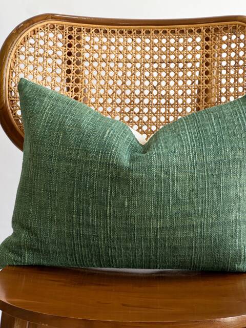 Green Tribal Hemp Hand Woven Natural Dye Color Pillow Cover - image 1