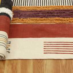 Hand Tufting Cotton Block Print Rug 2x10 3x15 4x20 Feet Hallway Runner - thumbnail 4