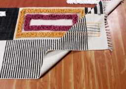 Hand Tufting Cotton Block Print Rug 2x10 3x15 4x20 Feet Hallway Runner - thumbnail 1