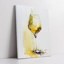 Champagneglas Glass Wine Drink Abstract Oil Painting Wall Art, Framed Canvas Poster Print, Home Kitchen Office Room Decor, Gift Idea For Her - thumbnail 2