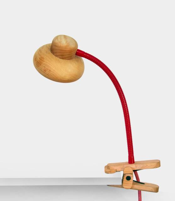 Mushi - Wooden Clip On Lamp. Flexible Table Lamp, Unique Gooseneck Desk Bedside Modern Clamp Light, Wood Lighting, Lighting - image 1