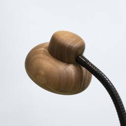 Mushi - Wooden Clip On Lamp. Flexible Table Lamp, Unique Gooseneck Desk Bedside Modern Clamp Light, Wood Lighting, Lighting - thumbnail 3