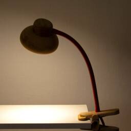 Mushi - Wooden Clip On Lamp. Flexible Table Lamp, Unique Gooseneck Desk Bedside Modern Clamp Light, Wood Lighting, Lighting - thumbnail 4