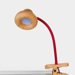 Mushi - Wooden Clip On Lamp. Flexible Table Lamp, Unique Gooseneck Desk Bedside Modern Clamp Light, Wood Lighting, Lighting - thumbnail 2