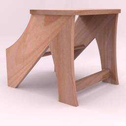 Stool Two Steps Stool Made Of Wood, Hardwood, Beech, Stable & Tip-Proof, Oiled New - thumbnail 2