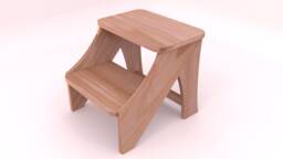 Stool Two Steps Stool Made Of Wood, Hardwood, Beech, Stable & Tip-Proof, Oiled New - thumbnail 1