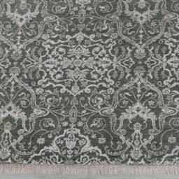 6x9 Green Silver Rug Transitional Handmade Wool & Silk Carpet #9072 - 180x275 cms. Free Shipping - thumbnail 2