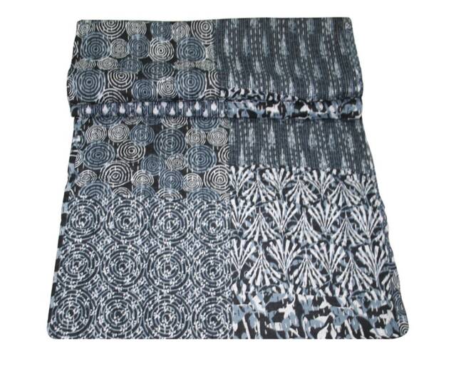 Blanket Patchwork Kantha Bedspread - King Size Indian Quilt Throw - image 1