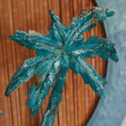 Beach Wall Art, Bamboo & Metal Painted Scene, Home Decor, Palm Tree Hand Made Art - thumbnail 3