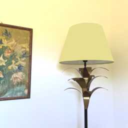 Lemon Yellow Cotton Empire Lampshade, Coolie Ceiling Light Shade - thumbnail 1